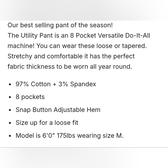 NEW KUWALLA UTILITY PANT- STYLE: KUK-UP2239 XS (See Measurments In Pics) UNISEX - Picture 17 of 17